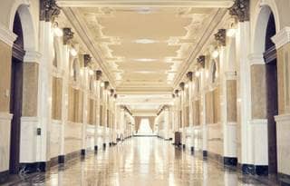 Inner hallway of government building.