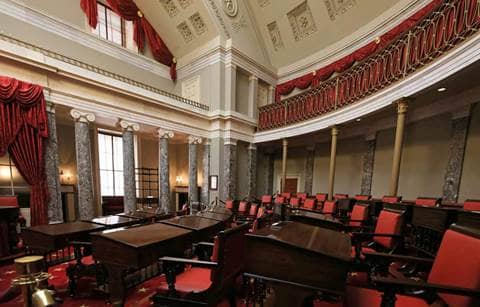 Interior of government building.