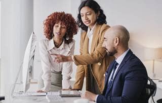 Business professionals working together.