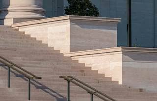 Steps and building facade.