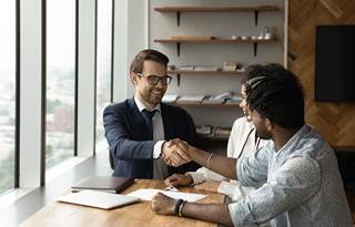 Trust professional talking to their clients.