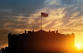 White House at sunset.
