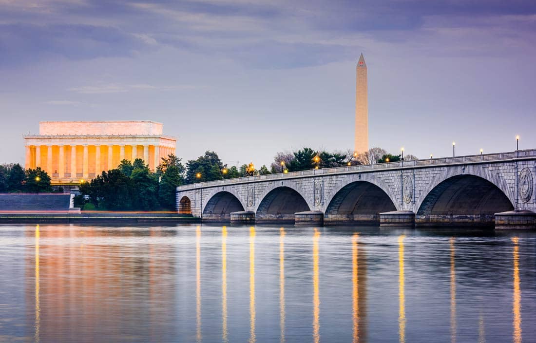 Washington D.C. at dusk.