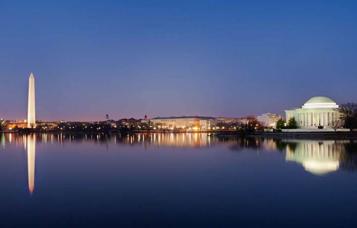 Washington D.C. at night.