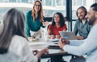 Group of public sector professionals in a meeting.