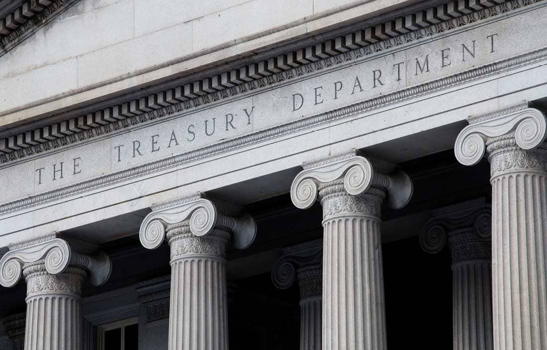 Treasury Department facade.
