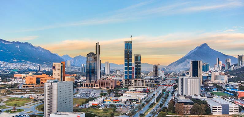 Cityscape view of Monterrey, Mexico.