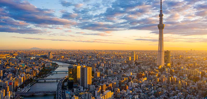 Photo of cityscape of Tokyo.