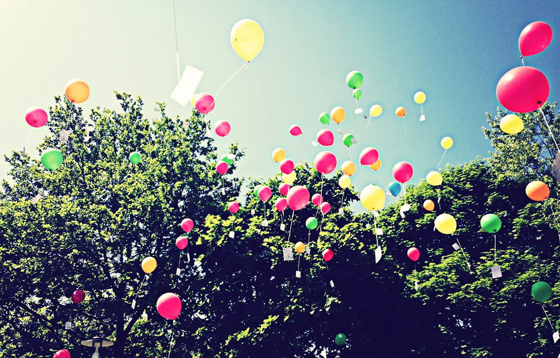 Balloons flying in the sky