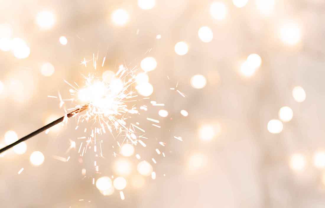 Close-up view of a sparkler firework.