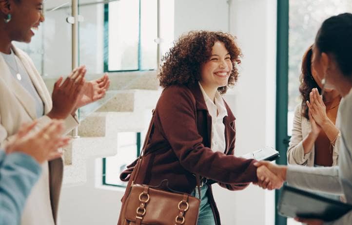 Business professionals shaking hands
