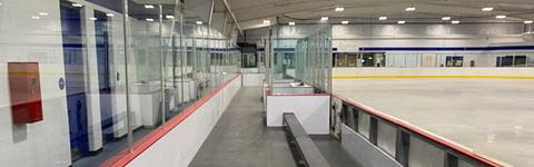Birmingham Ice Arena player bench area.
