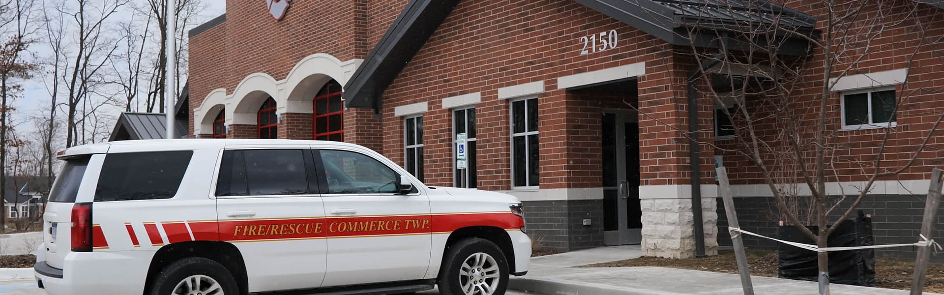Commerce Township Fire Department front door entrance area.