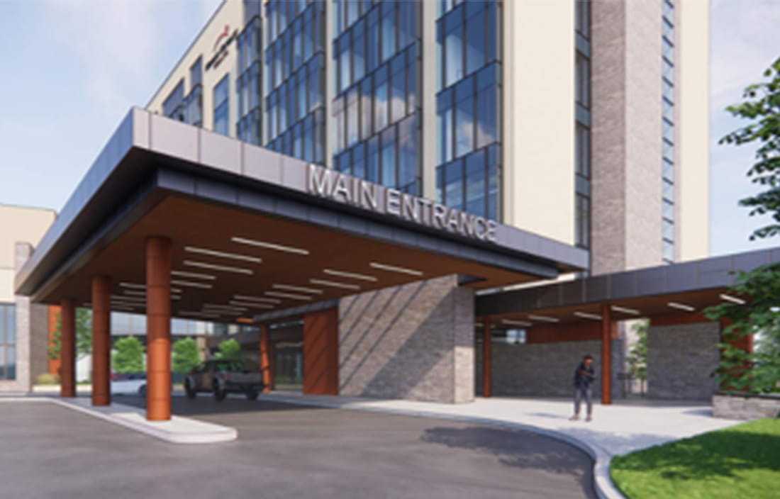 Mt Nittany Medical Center in Philly - Main Entrance Rendering