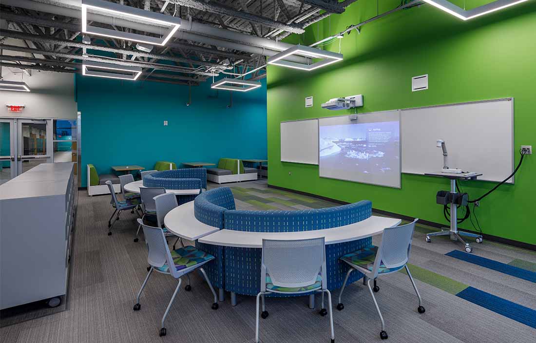 Photo of GRPS Southwest Side High School Collaboration Zones, a capital project completed as part of the 2015 $175 million bond program with help from K12 owner's representative Plante Moran Cresa
