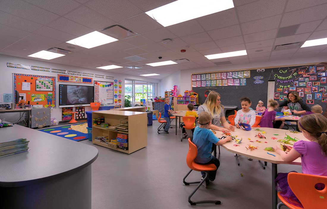 Novi Community School District Early Childhood Center classroom with teachers and students