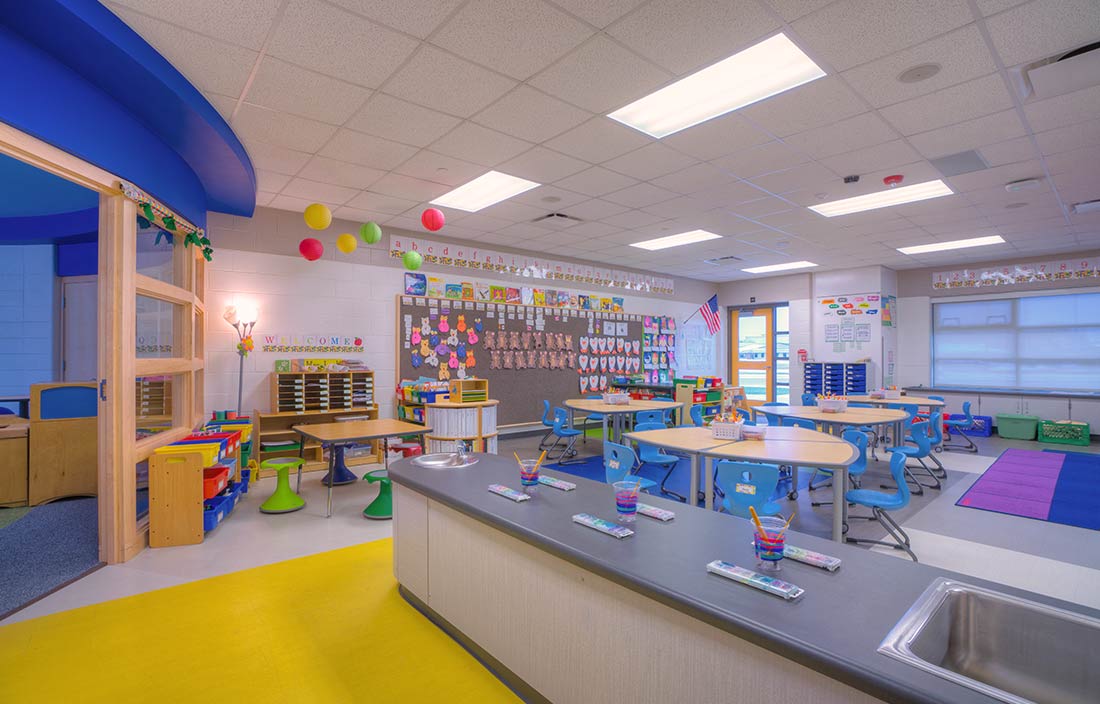 Novi Community School District empty kindergarten room