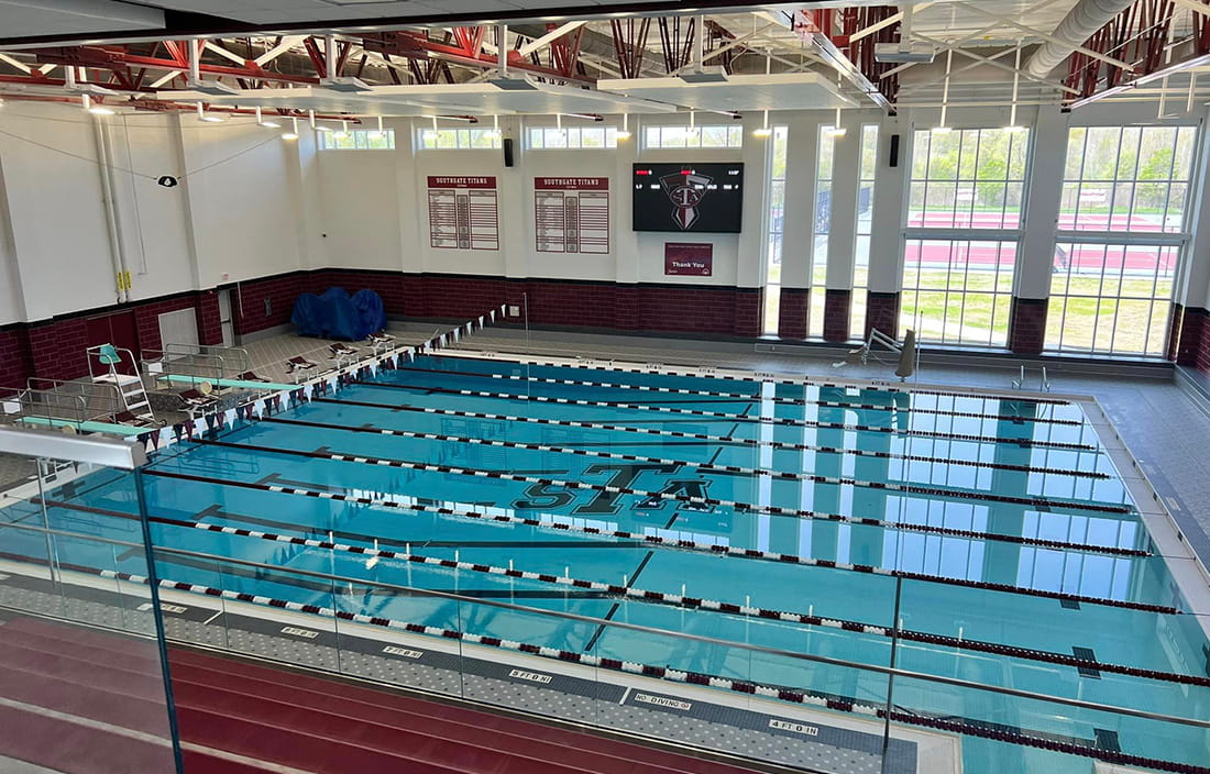 Southgate Communuty Schools new Natatorium (pool), paid for by the 2020 bond