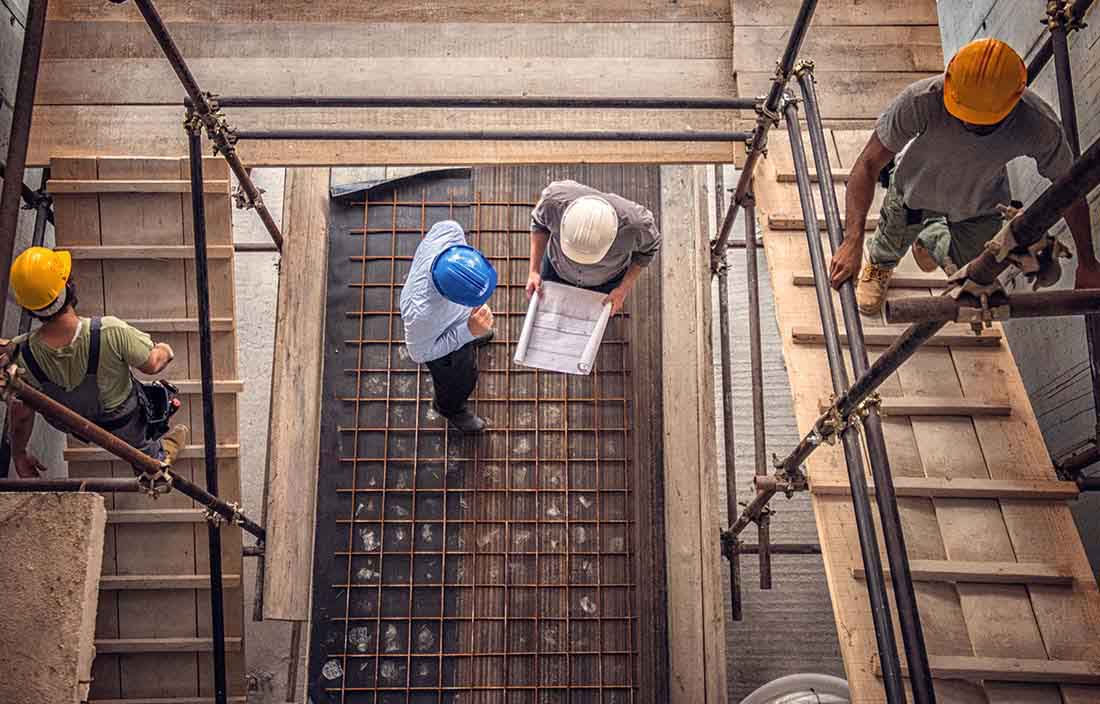 Construction team at a construction site