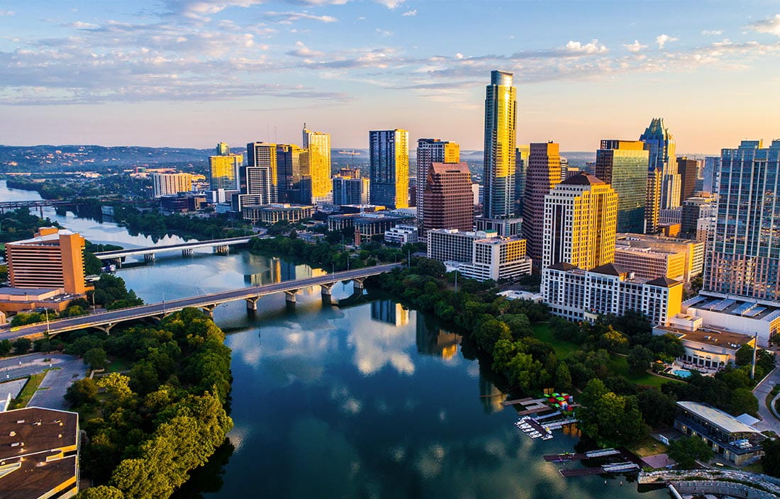 Skyline of Austin, Texas, to represent National Office Real Estate Market Report