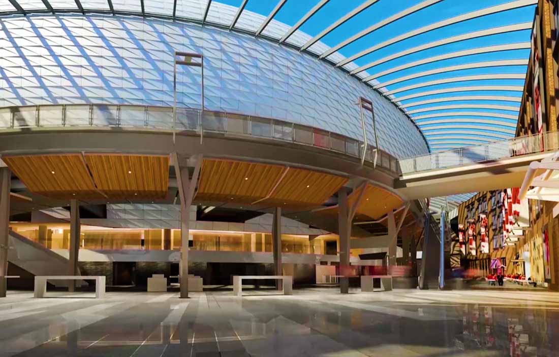 roof installation for the little caesars arena s via concourse