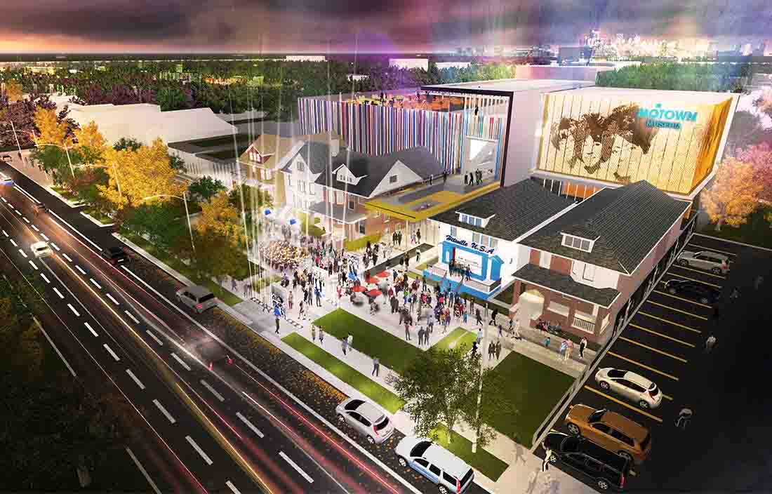 Motown Museum new contruction and renovation rendering