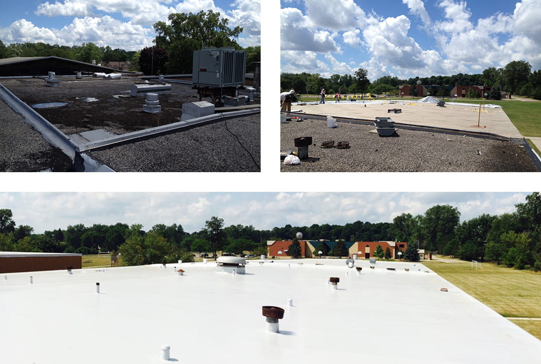 Farmington Public Schools finished roof