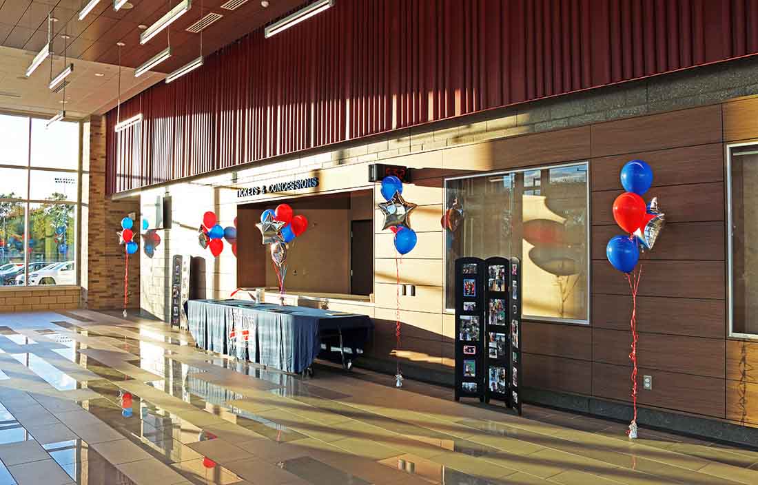 Franklin High School performing arts center construction in Livonia