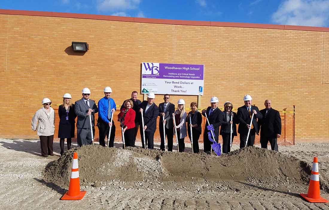 Image of groundbreaking at Woodhaven-Brownstown Schools in Michigan