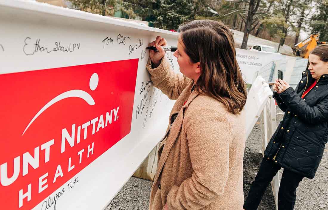 Mount Nittany Medical Center hospital beam signing