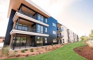 Clark Lindsey Village's new senior living apartments, as seen from outside