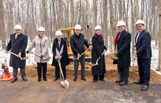 Groundbreaking commemorative photo at Clark Retirement Community, Keller Lake campus