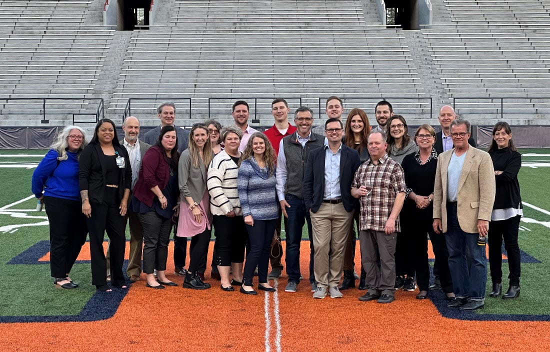 RLPS Architects and Broeren Russo Builders celebrate the successful completion and opening of Phase 2 at the University of Illinois Memorial Stadium with Clark-Lindsey Village and Living Forward