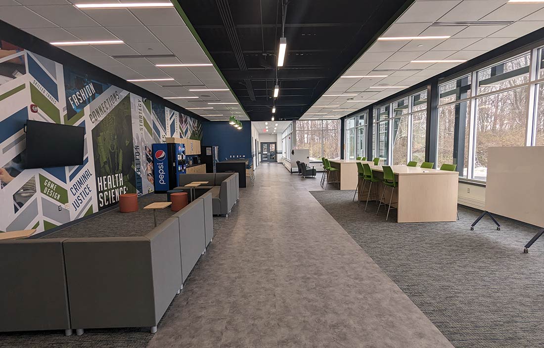 Livonia Public Schools Robotics Center interior main hallway