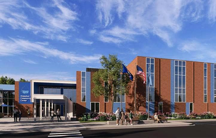 Digital rendering of the future Waterford Township community center.