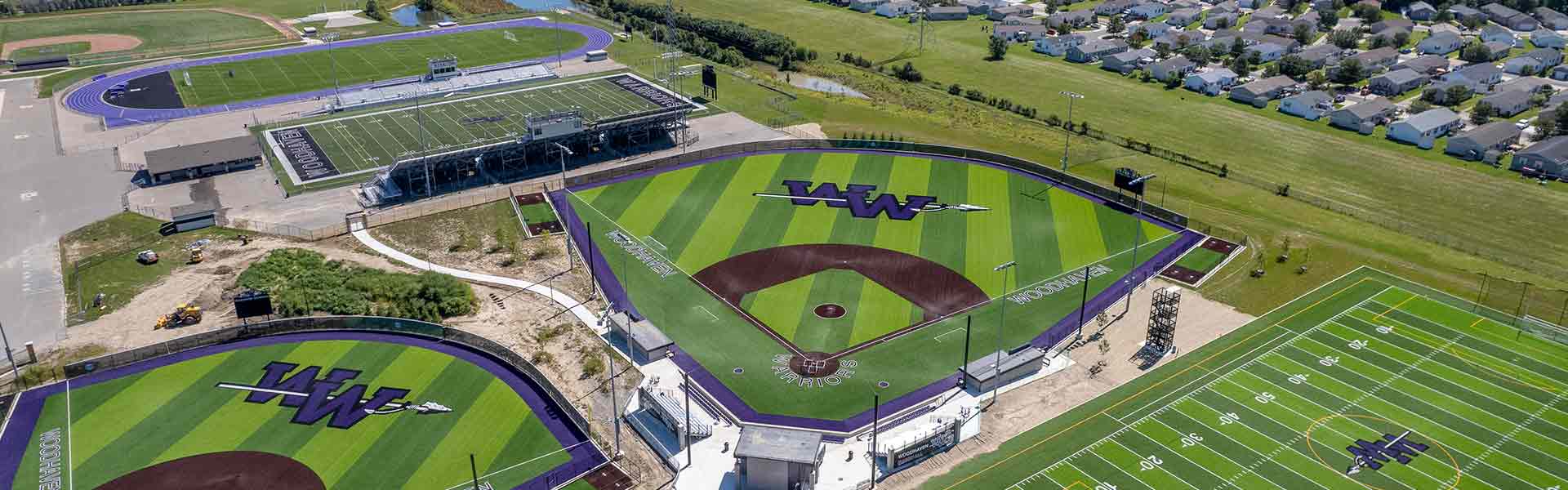 Woodhaven Brownstown Schools HS athletic fields, school building construction for 2021 Bond Program