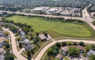 Aerial view of a development.