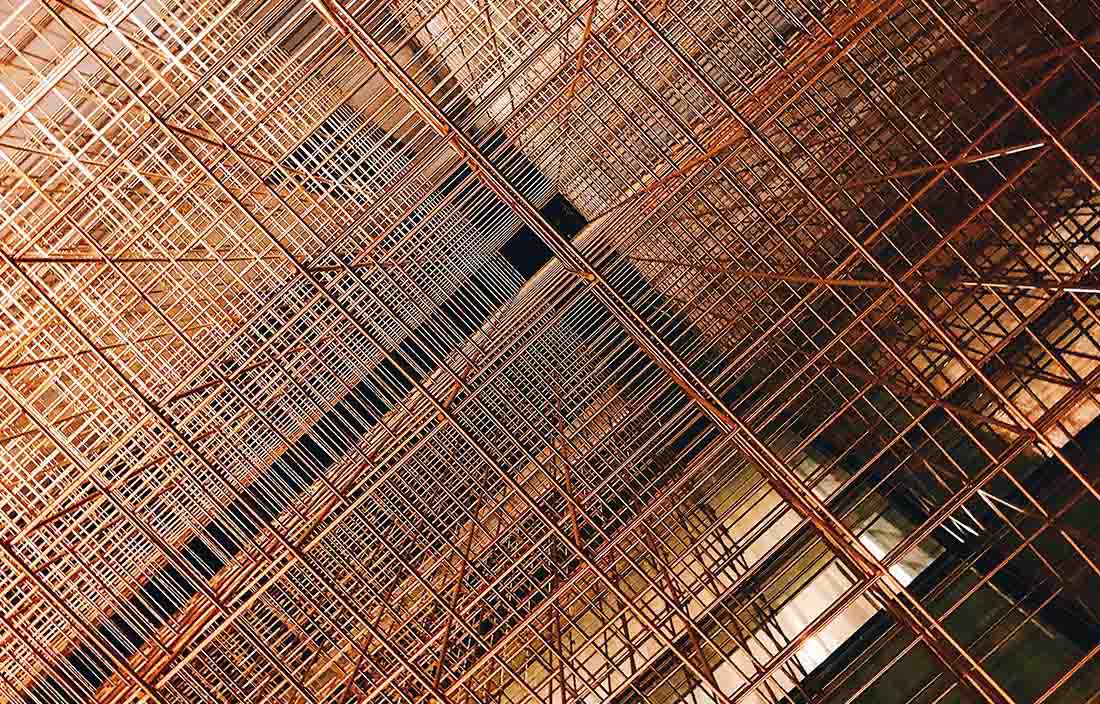 Low Angle View Of Scaffolding On Real Estate Building