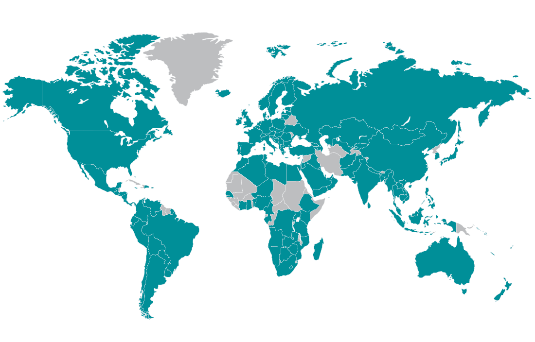 Infographic showing all of the countries Plante Moran operates in.