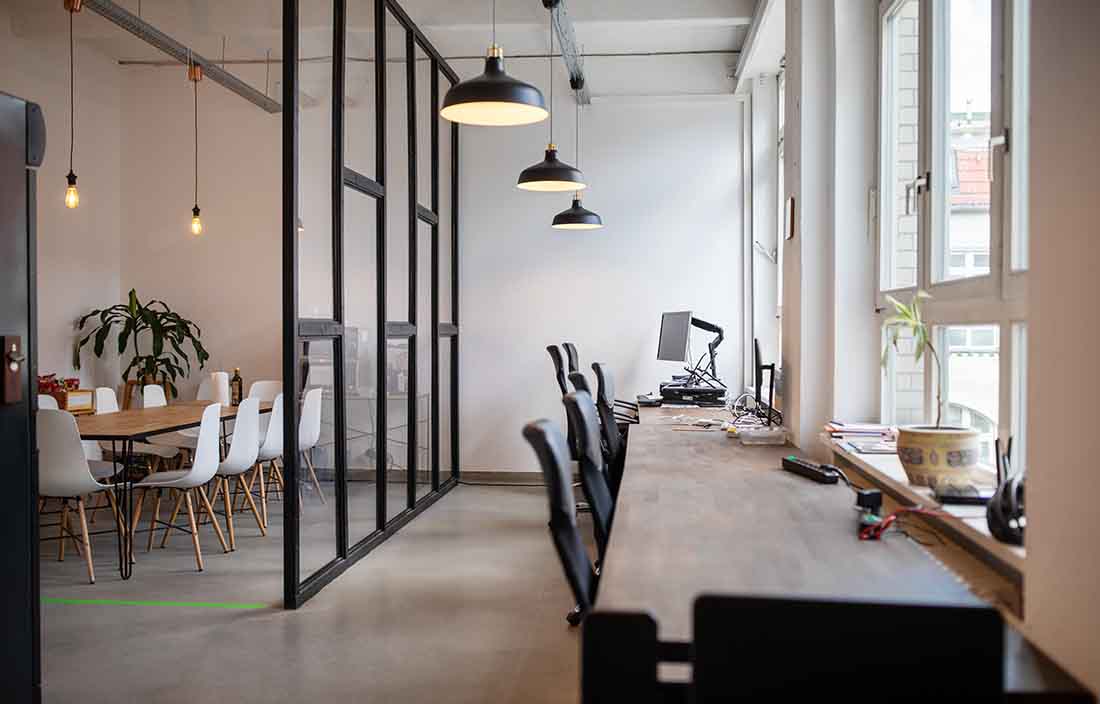 Empty office with desks