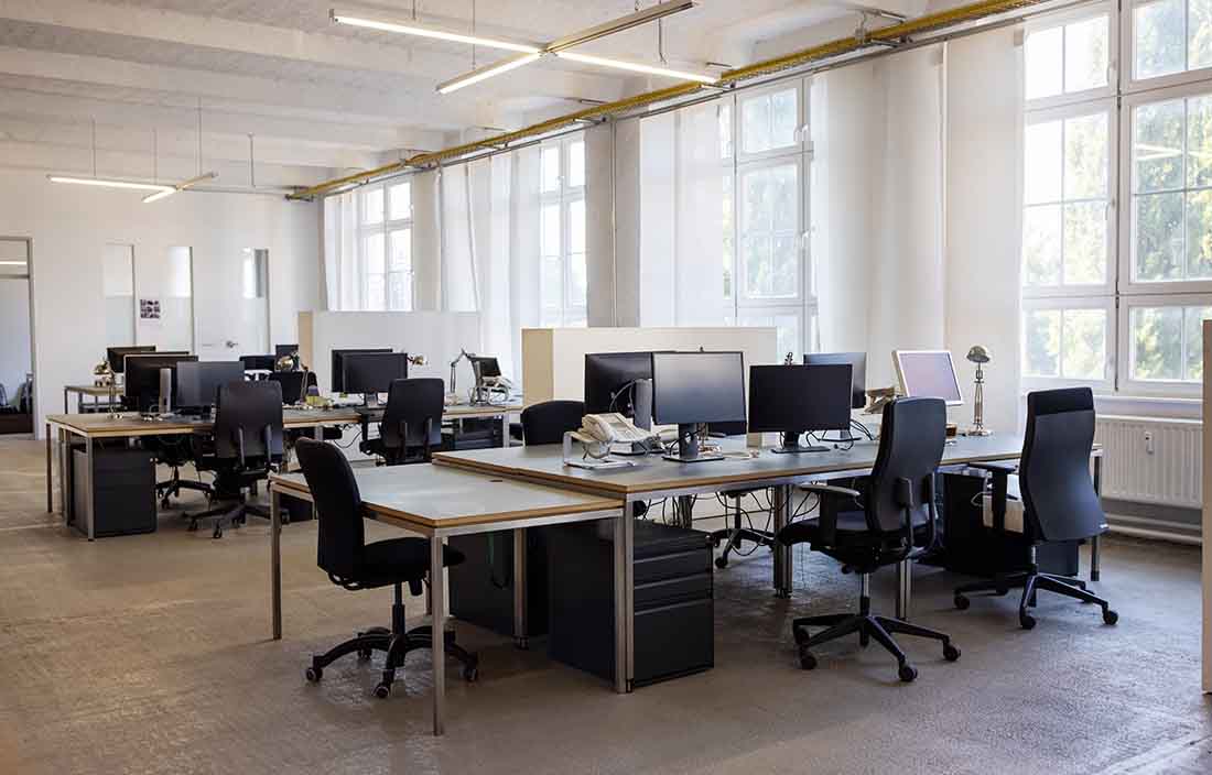 Empty office with desks