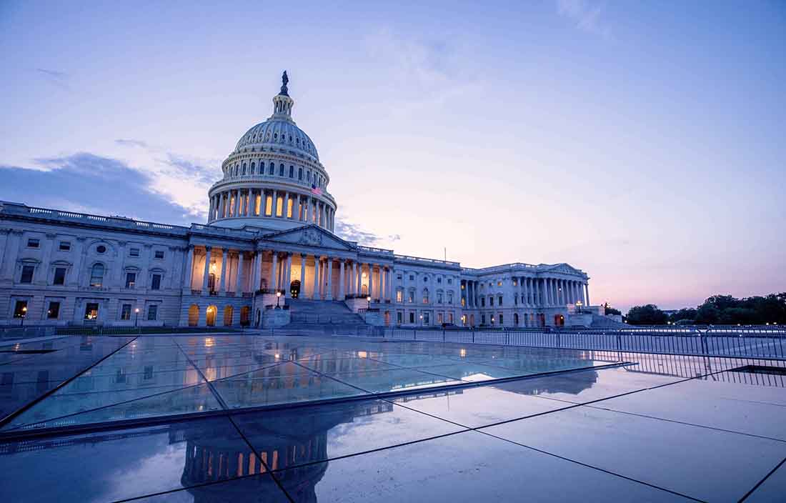 Federal building in early morning light
