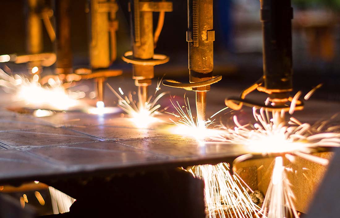 Image of sheet metal getting welded.